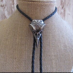 New raven skull bolo tie featuring the Helm of Awe